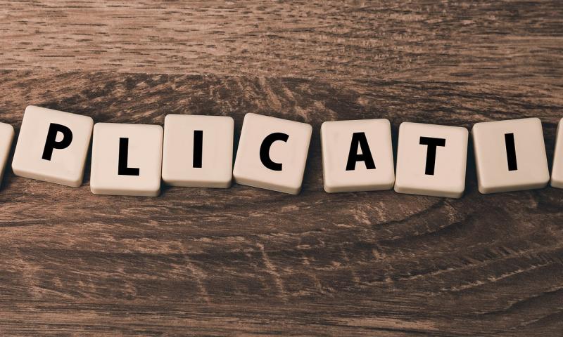 Application spelt in scrabble pieces