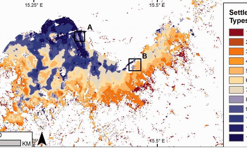 Predicted settlement types for Kinshasa, Democratic Republic of the Congo